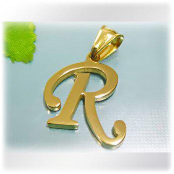 Písmeno R ve zlaté barvě - ocelový přívěsek